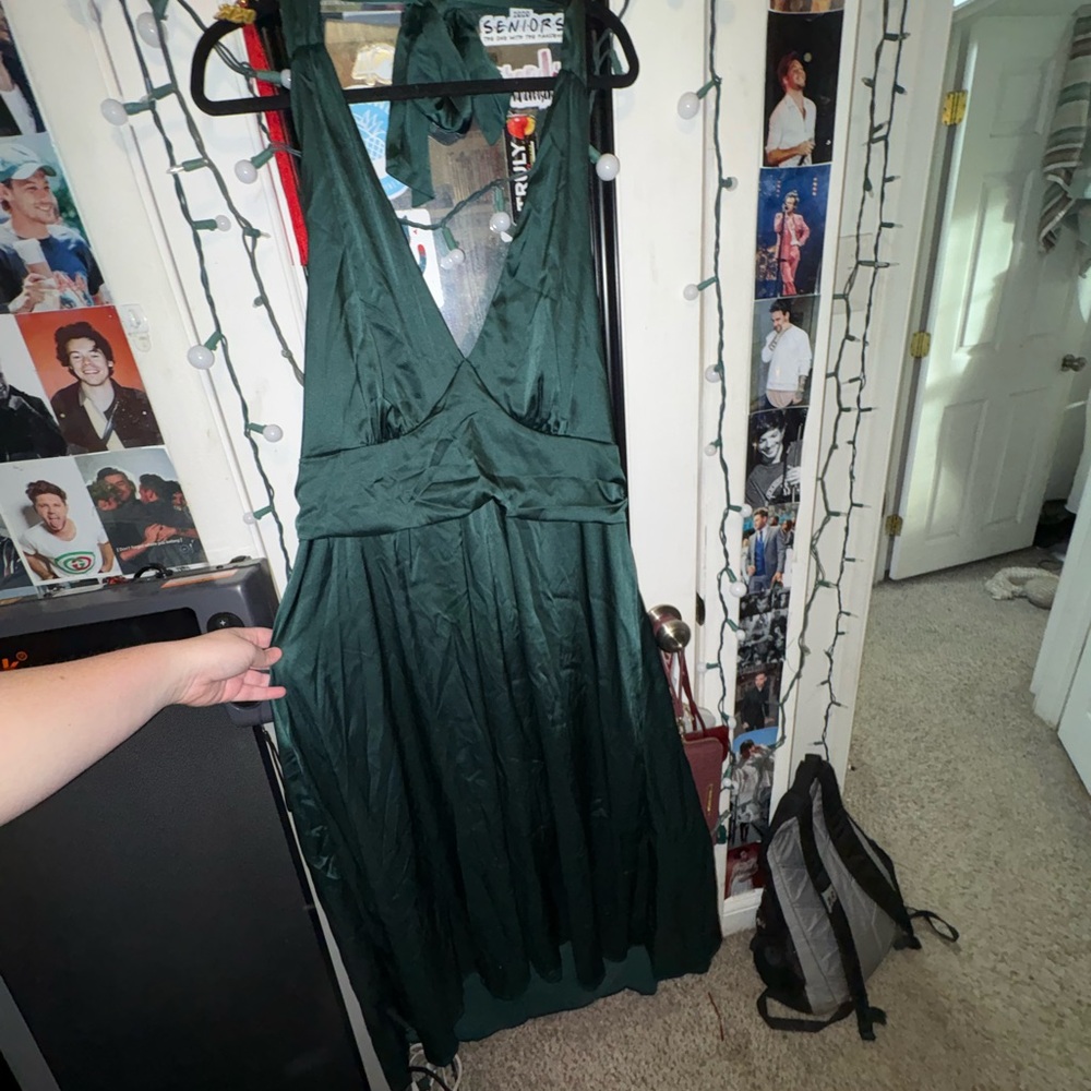 SHEIN Deep Green Backless Dress NEVER WORN